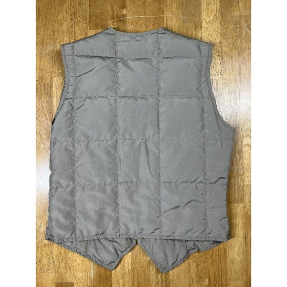 Vintage 70s Eddie Bauer Quilted Goose Down Hunting Puffer Vest Small Tan - Picture 2 of 4